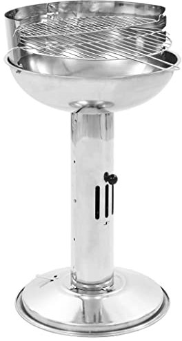 Pedestal Charcoal BBQ Grill Stainless Steel