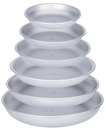 Boundless Voyage Titanium Camping Plate Dishes Saucer Lightweight Round Dinnerware Set Stackable Serving Plates Pasta Plates Travel Outdoor Home Kitchen Tableware Set Ti1141T