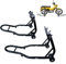 YRHome 2 pezzi supporto moto anteriore + posteriore sollevatore moto cavalletto moto con 4 ruote sollevatore moto