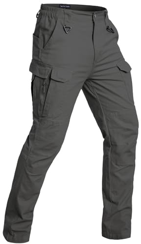 CARWORNIC Herren Baumwolle Outdoorhose Taktische Hose Leicht Arbeit Cargohose Dehnbar Militär Kampf Wanderhose