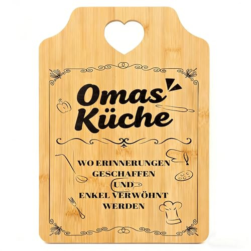 Solivive Oma Geschenk, Bambus Schneidebrett Geschenke, Muttertagsgeschenk für Oma, Küchengeschenke für Oma von Enkelkindern, Beste Oma Geschenk, Oma Weihnachtsgeschenke