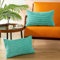 CaliTime Kissenbezüge Kissenhülle 2er-Pack Comfy Bolster Pillow Covers Cases for Couch Sofa Bed Comfort Supersoft Cord Corn Striped Both Sides 30cm x 50cm Türkis