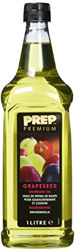 PREP PREMIUM Traubenkernöl 1 x 1000 ml PET mildes, geschmacksneutrales Öl, rohkostqualität natürlicher Geschmack für Pfannengerichte Saucen & Marinaden, sehr hoch erhitzbar