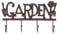 HOMESCAPES Cast Iron Wall Hanger Hook Rack with Decorative ‘Garden’ Sign and Flowers Suitable for Indoor and Outdoor Use