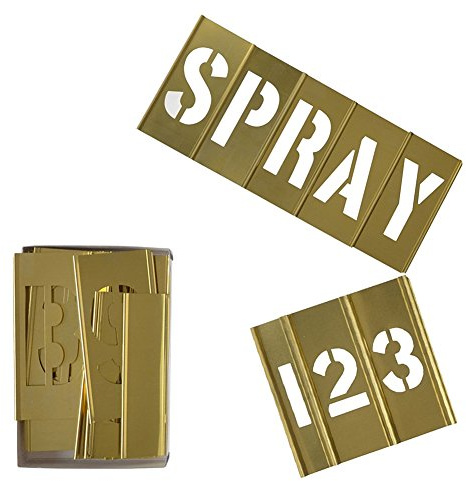 Deezio Messing-Schablonen, Buchstaben und Zahlen, 5,1 cm, ineinandergreifende Buchstaben-Schablonen – 46-teiliges Set