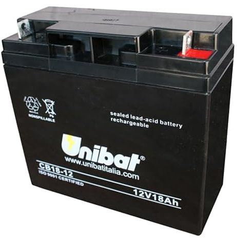 Unibat 1481228 Batteria Ermetica, 12V, 18Ah, 181mm x 77mm x 167mm
