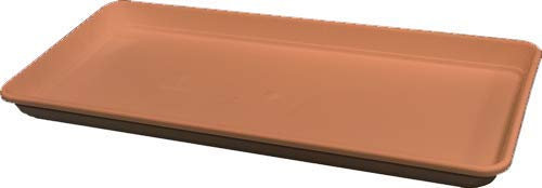 PEBSHOP Pot ou sous-sol rectangulaire maxi festonné couleur terre cuite (soucoupe 90 x 36 x 6,0 H cm)