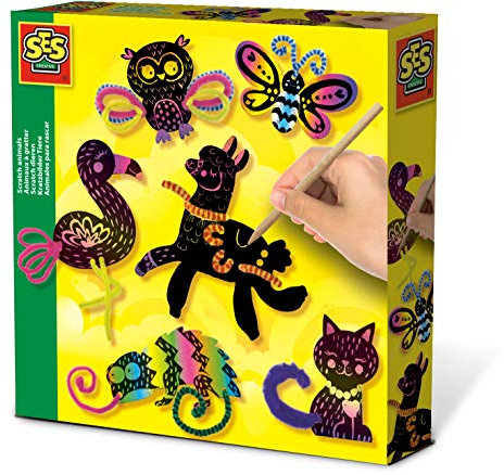 SES 14006 Kratzbilder Tiere Rubbeltiere, Diverse Farben