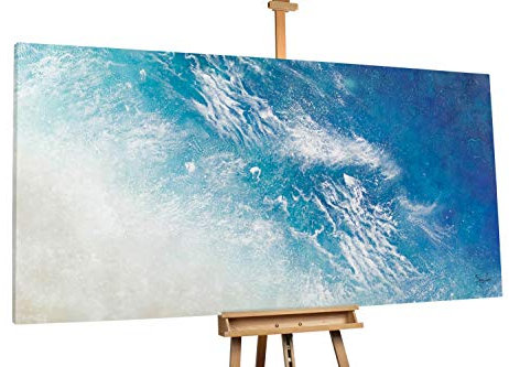 KunstLoft® XXL Gemälde 'Out to Sea' 200x100cm | original handgemalte Bilder | Meer Abstrakt Blau Weiß | Leinwand-Bild Ölgemälde einteilig groß | Modernes Kunst Ölbild