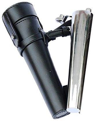 Gamekeepers Cottage gifts Horse Riding Saddle Flask Black Leather With Stainless Steel Baton Flask Hunting Gift