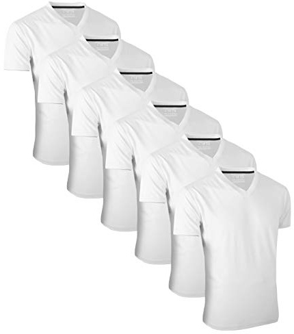 FULL TIME SPORTS® 6er-Pack kurzärmlige T-Shirts mit V-Ausschnitt für Herren, lässige Oberteile mit V-Ausschnitt