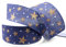 20 m x 40 mm Dekoband Sterne Baumwolle BLAU nachhaltig naturfreundlich biologisch abbaubar Schleifenband Band Weihnachten Winter Stars Glitter Glitzer Glanz