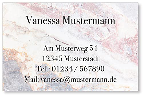 500 Visitenkarten, 400g Karton matt, beidseitig bedruckt, 85 x 55 mm, inkl. Kartenspender - Design Marmor Struktur