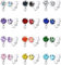 CASSIECA 12 Paar CZ Ohrclips für Damen 8MM Runde Zirkonia Ohrclips Set Multicolor Birthstone Clip On Ohrstecker Nicht durchbohrt
