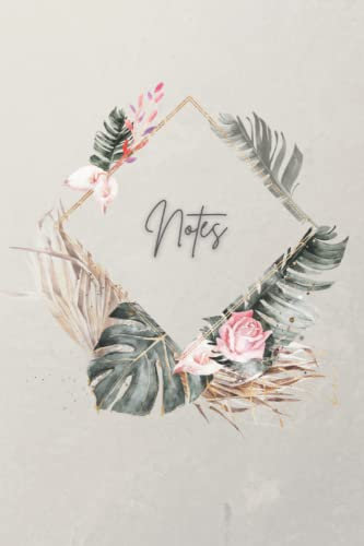 NOTES | Notizbuch Punktraster | 173 Seiten | Softcover | ca. DIN A5 | Notizbuch, Skizzenbuch, Sketchbook, Zeichenbuch, Bullet Journal, Handlettering, Tagebuch | Motiv: Tropical Rose