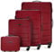 WITTCHEN Koffer-Set 4tlg. Trolley Koffer Reisekoffer aus ABS Hartschalen Trolley 4 Rollen Kombinationsschloss Reisekofferset Gepäckset Handgepäck Set Rot
