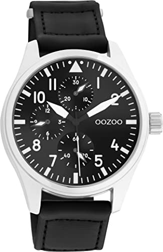Oozoo Timepieces Herren Uhr - Armbanduhr Herren mit 21mm breites Nylon Armband | Hochwertige Uhr für Männer - Edle Analog Herrenuhr in rund
