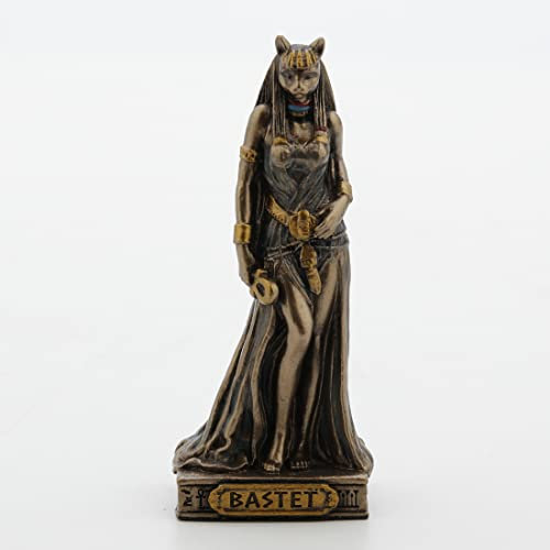 Veronese Design Bastet Göttin des Schutzes, Kunstharz, Miniatur, bronzefarben, 9,5 cm
