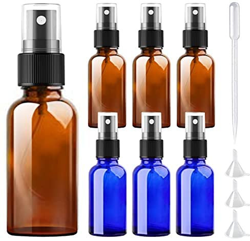 DONQL Glass Spray Bottles 6Pcs Fine Mist Spray Bottle Glass Spray Bottle for Travel Liquid Water Cosmetic Atomizer Bottle (30ml)