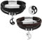 Cupimatch Pärchen Leder Armbänder Yin Yang Unendlichkeitssymbol Kordelkette Damen Herren Lieben Lederarmband Armreif Daoismus Tai Chi Anhänger für verliebte Partner Braun Schwarz