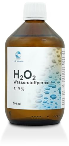 Life Solution - Wasserstoffperoxid 11,9% - hergestellt aus pharmazeutisch reinem H2O2, Ph.Eur. - 500ml - ca. 12 Prozent