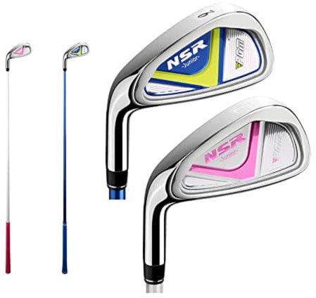 #7 9 Golf Club Irons Kids Left Handed, Golf Clubs for Boys and Girls Golf Practice (#9 (9-12 Y)-pink)