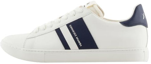 Armani Exchange Paris Double Line, Scarpe da Ginnastica Uomo, off White Navy, 43.5 EU