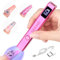 Saviland U V Lampe für Gelnägel 12W, Mini U V Lampe für Nägel【Wiederaufladbar】Klein LED Nagellack Trocknergerät für Nagellack Aufbaugel Nail Tips nagelkleber Geschenke (Helles Rosa)