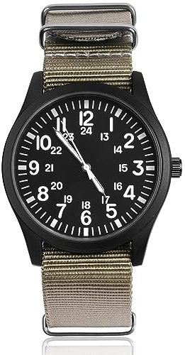 Vicloon Herren Armbanduhr, Quarzuhr Armbanduhr, Japanisches Quarzwerk, minimalistisches analoges Zifferblatt Canvas Stoff Band Herren Uhr täglich Armbanduhr Solar Movement(grau)