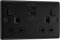 BG Electrical Double Switched Power Wall Plug Socket with Super Fast Charge Type A & Type C USB Ports, Nexus Metal, Matt Black, 13A, 45W, NFB22UAC45B