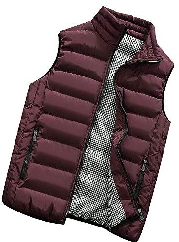 Generisch Herrenwesten Sportlich Elegant, Outdoor Weste Freizeit Jagd Trekking Wander Angler Camping Ärmellos Jacke Mit Vielen Praktischen Taschen Lederweste Herren Winterweste (3XL, Wein)