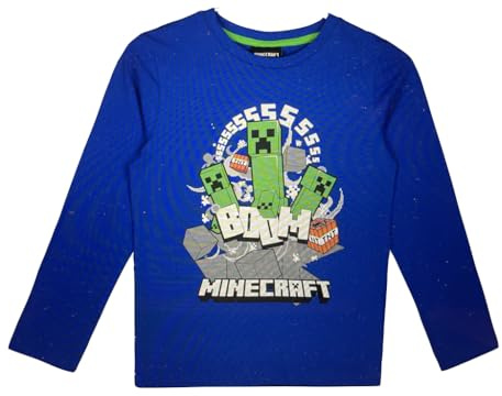 Minecraft Langarmshirt dunkelblau (DE/NL/SE/PL, Numerisch, 116, 122, Regular, blau)