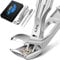 Toenail Clippers for Seniors Thick Nails - Ergonomic Large Angled Head Nail Clippers with Catcher, Mess Free Wide Jaw Sharp Blade Nail Cutter Gifts for Him Men & Women, Sliver