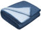 LYHome Merino Decke Wolldecke - Reisedecke Picknickdecke Campingdecke, Militär Kuscheldecke Tagesdecke, Flauschig Schafwolldecke Sofadecke Blanket Outdoor Wohndecke (130x170 cm | Blau - Hellblau)