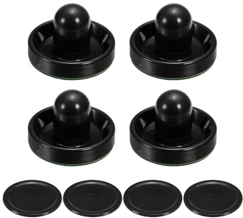 PATIKIL Air Hockey Pushers Black and Air Hockey Pucks, Handles Paddles Replacement Accessory