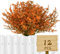 HBell 12 paquetes de flores artificiales de otoño que no se decoloran, plantas artificiales de otoño para interiores y exteriores, para Acción de Gracias, Halloween, Navidad, boda, fiesta, hogar,