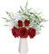 Tifuly Artificial Fake Flowers in Vase,Red Roses Artificial Flowers with Vase,Burgundy Silk Flowers Bouquet for Table Centrepiece Home Office Wedding Decoration