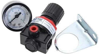 AR2000 1/4 Thread BSP Pneumatic Air Compressor Pressure Regulator Reduction Valve 4MM-12MM Connector Fittings BIANMTSW(AR2000 w PC10mm,One Size)