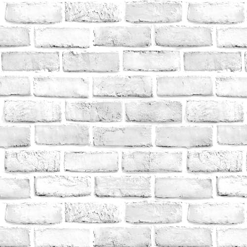 Wallbender Papier Peint Autoadhésif Brique Vintage Décoratif Fond Autocollant Vinyle Amovible Imperméable Faux Pierre Papier Peint Décoratif Film Adhésif pour Cuisine Mur