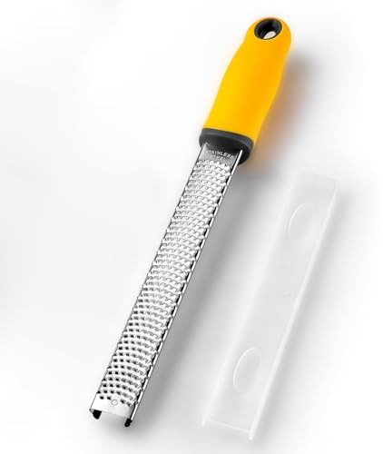 Reibe aus Edelstahl mit Schutzabdeckung, Premium Zester Reibe, Feine Reibe und Zester für Zitrone, für Zitrone, Käse, Schokolade, Knoblauch
