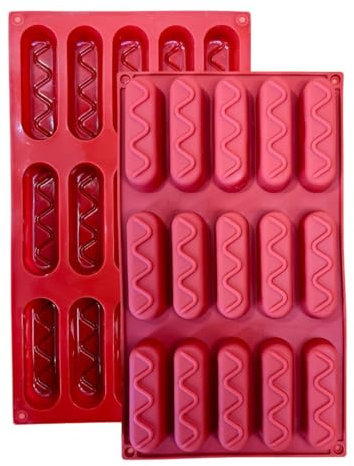 FUNCLIC - Moule en silicone, 1 moule Bounty avec revêtement anti-adhésif, moule pour muffins, brownies, gâteaux, pudding, glaçons, gelée, quiches (29 x 17 cm) - 15 cavités