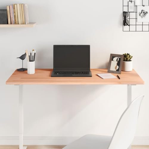 Schreibtisch, Tischplatte, Schreibtischplatte, Tischplatte, Massivholz Buche, Schreibtischplatte für Computertische, Arbeitsplatten, Arbeitsfläche 100x50x5 cm, braun