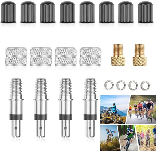 Fahrradventil, Fahrradventil Adapter, Fahrrad Ventilkappe, Ventil Fahrrad Adapter, Teile Fahrradventil, für Standard Normal-Ventil Ersatz Reifenventile(Satz von 22)