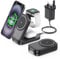 3 in 1 Wireless Charging Station for Apple,Foldable Magnetic Wireless Charger,15W Fast for MagSafe Charger Stand for iPhone 16/15/14/13,for Apple Watch,for AirPods