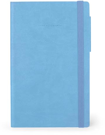 LEGAMI - Notizbuch mit Punkten My Notebook, Retro Blue, Medium, FSC zertifiziertes Papier, 192 Seiten, weicher Einband, elastischer Verschluss, doppeltes Lesezeichen, 13 x 21 cm