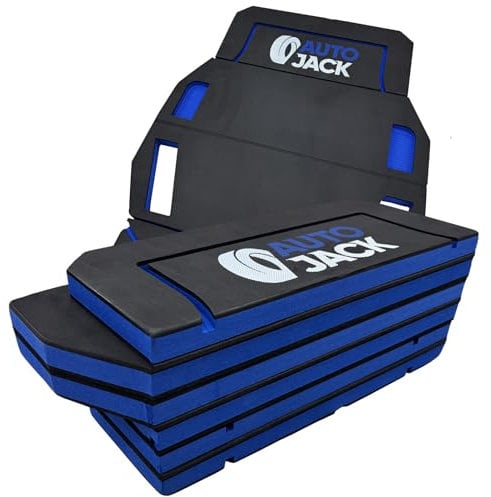 Autojack Foldable Technician Mat 570mm Comfortable EVA Foam Work Mat with Storage Compartments for Mechanics, Garage & Roadside Repairs, Blue