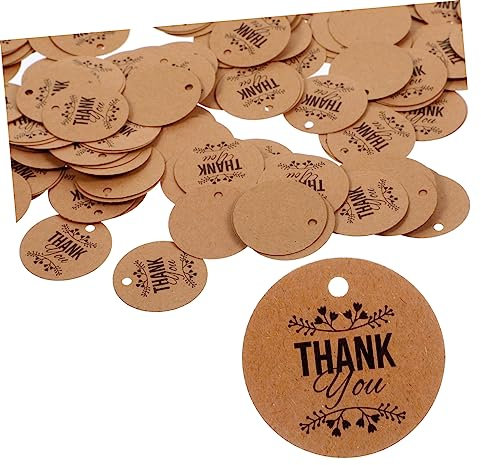 VILLFUL Kreisförmige Kraftpapier-etiketten 200 Stück Leere Hängeetiketten Geschenkanhänger Zum Selbermachen Mit Aufhängelöchern