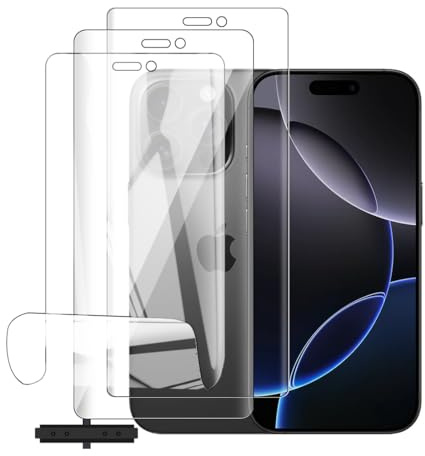 Glcrrpu Screen Protector soft for iPhone 16 Pro [6.3] 3 PCS | TPU Hydrogel Protector Anti-Fingerprint,Self-Repairing,HD Clear,Ultra-Thin,Easy Fit Kit,Case Compatible