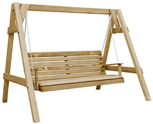 Massbinet Hollywoodschaukel Schaukelbank Imprägniertes Kiefernholz Gartenschaukel Schaukelbank 205x150x157 cm
