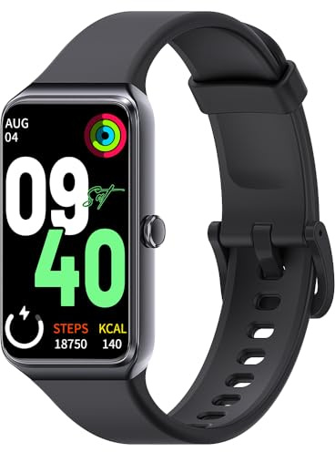 Fitness Tracker 1.47’’ Full Touchscreen Activity Tracker with Heart Rate Blood Oxygen Blood Pressure Sleep Monitor Step Calorie Counter Pedometer Smartwatches for Android and iOS Women Men (Black)